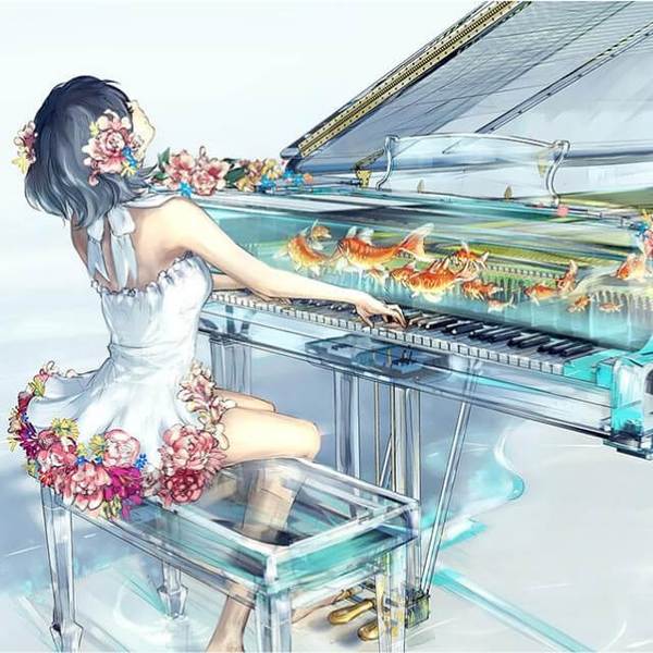 Girl Playing Piano - DIY Diamond Painting