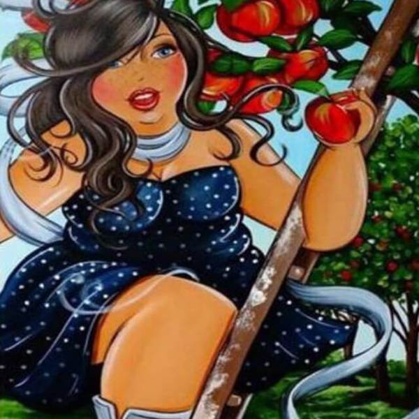 Girl Picking Apple  - DIY Diamond Painting