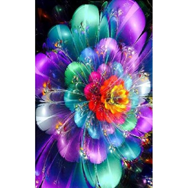 Colorful Feather Flower - DIY Diamond Painting