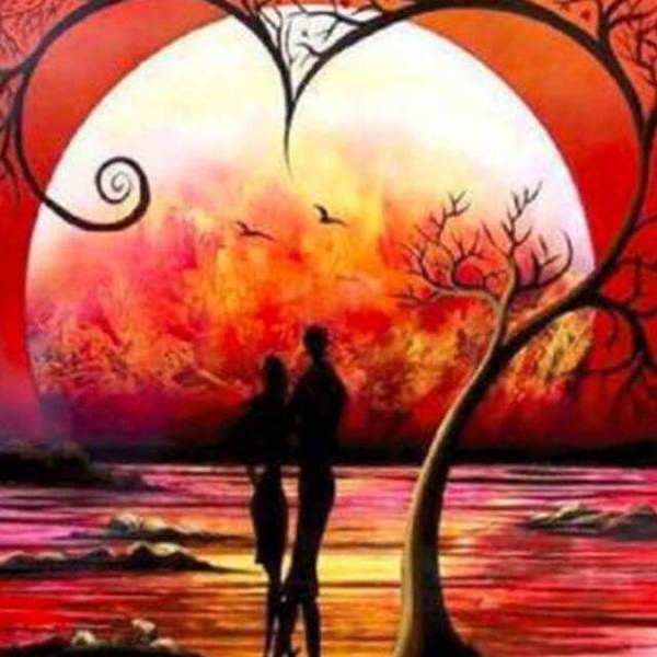 Sunset Couple in Beach - DIY Diamond Painting