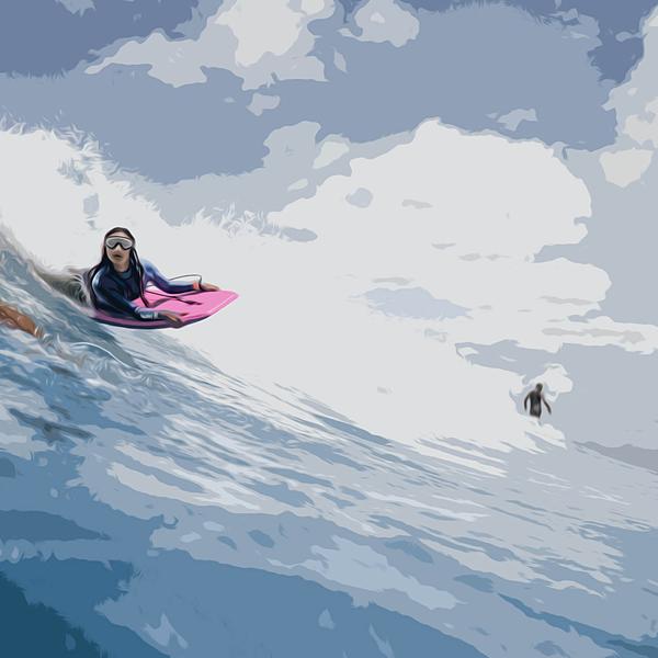 Girl Surfing - DIY Diamond Painting