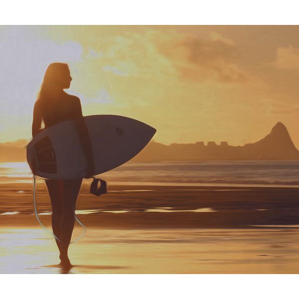 Lady Surfer - DIY Diamond Painting