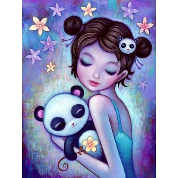 Girl Panda Lover - DIY Diamond Painting