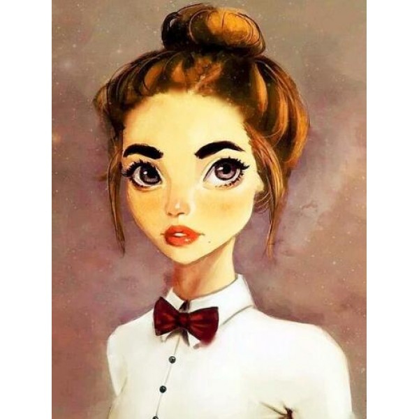 Girl in a Bow Tie - DIY Diamond Painting