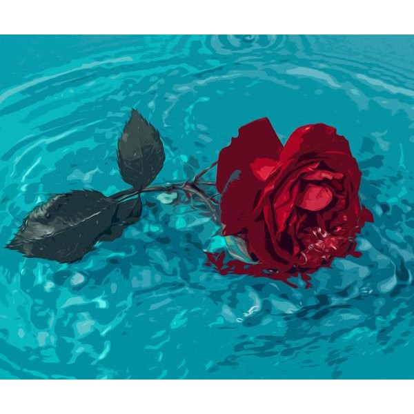 Floating Red Rose - DIY Diamond Painting