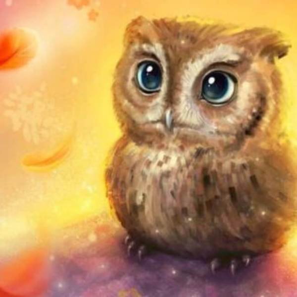 Owl with Falling Feathers - DIY Diamond Painting