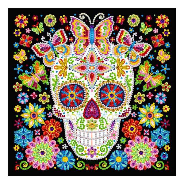 Doodle Skeleton Floral - DIY Diamond Painting Glow in the Dark