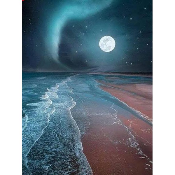 Full Moon in the Beach - DIY Diamond Painting