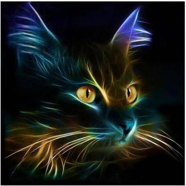 Neon Cat - DIY Diamond Painting